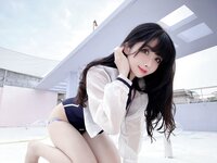 [Cosplay] rioko 凉凉子 - Rooftop swimming competition 天台竞泳