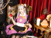 [Cosplay] 羽生三未图集 - 万圣黑丝女仆