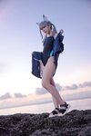[Cosplay] G44 不会受伤 - Sand wolf white swimsuit 砂狼白子泳装