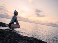[Cosplay] G44 不会受伤 - Sand wolf white swimsuit 砂狼白子泳装