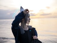 [Cosplay] G44 不会受伤 - Sand wolf white swimsuit 砂狼白子泳装