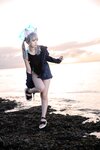 [Cosplay] G44 不会受伤 - Sand wolf white swimsuit 砂狼白子泳装