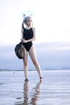 [Cosplay] G44 不会受伤 - Sand wolf white swimsuit 砂狼白子泳装