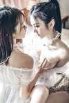 [JVID] 辰辰 & 妍妍 Angel - 我的大小女友-情人节带两位女友开房间-超超透上衣透明内裤