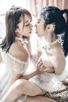 [JVID] 辰辰 & 妍妍 Angel - 我的大小女友-情人节带两位女友开房间-超超透上衣透明内裤