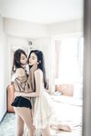 [JVID] 辰辰 & 妍妍 Angel - 我的大小女友-情人节带两位女友开房间-超超透上衣透明内裤