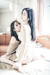 [JVID] 辰辰 & 妍妍 Angel - 我的大小女友-情人节带两位女友开房间-超超透上衣透明内裤