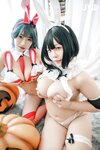 [JVID] 蜜雅 & 晨歆 - K與H的巨乳激烈床上運動㊙️不給糖就愛愛！