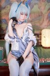 [Cosplay] G44 不会受伤 - PA-15 Delphinium charm cheongsam 翠雀媚旗袍