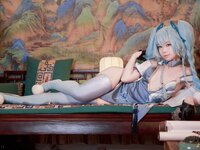 [Cosplay] G44 不会受伤 - PA-15 Delphinium charm cheongsam 翠雀媚旗袍