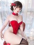 [Cosplay] 三度 69 - 红丝绒旗袍
