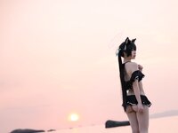 [Cosplay] G44 不会受伤 - Kuromi Serika Beach Swimsuit 黑見芹香 海边泳装