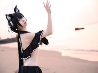 [Cosplay] G44 不会受伤 - Kuromi Serika Beach Swimsuit 黑見芹香 海边泳装