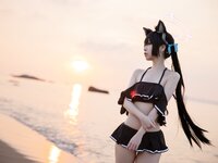 [Cosplay] G44 不会受伤 - Kuromi Serika Beach Swimsuit 黑見芹香 海边泳装