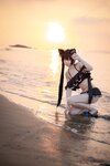 [Cosplay] G44 不会受伤 - Kuromi Serika Beach Swimsuit 黑見芹香 海边泳装