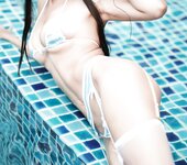 [Cosplay] 职业奶妈三水子 - 猫猫蓝白比基尼