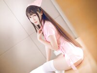 [Cosplay] Bu Dai Mao 不呆猫 - Pink nurse 粉色护士