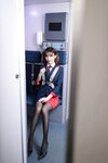 [Cosplay] 陆萱萱 粉色空姐制服