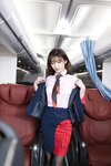 [Cosplay] 陆萱萱 粉色空姐制服