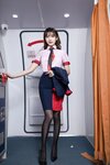 [Cosplay] 陆萱萱 粉色空姐制服