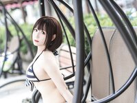 [Cosplay] Nyako 喵子 - Kato Megumi swimsuit 加藤惠泳装