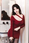 [Cosplay] 雪晴Astra - 红裙黑丝小娇妻