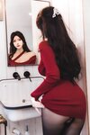 [Cosplay] 雪晴Astra - 红裙黑丝小娇妻