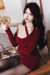 [Cosplay] 雪晴Astra - 红裙黑丝小娇妻