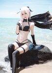 [Cosplay] Ni De Fu Qing 你的负卿 - Okita Souji swimsuit 冲田总司泳装