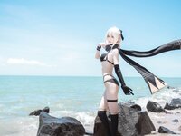 [Cosplay] Ni De Fu Qing 你的负卿 - Okita Souji swimsuit 冲田总司泳装