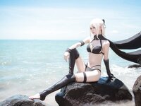 [Cosplay] Ni De Fu Qing 你的负卿 - Okita Souji swimsuit 冲田总司泳装