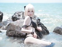 [Cosplay] Ni De Fu Qing 你的负卿 - Okita Souji swimsuit 冲田总司泳装