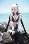 [Cosplay] Ni De Fu Qing 你的负卿 - Okita Souji swimsuit 冲田总司泳装