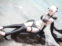 [Cosplay] Ni De Fu Qing 你的负卿 - Okita Souji swimsuit 冲田总司泳装