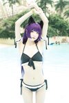 [Cosplay] Alannis 五更百鬼 - Black Cat Swimsuit 黑猫泳装