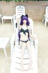 [Cosplay] Alannis 五更百鬼 - Black Cat Swimsuit 黑猫泳装