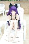 [Cosplay] Alannis 五更百鬼 - Black Cat Swimsuit 黑猫泳装
