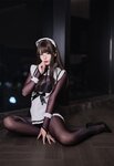 [Cosplay] 轩萧学姐 - 连体丝女仆