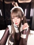 [Cosplay] 轩萧学姐 - 连体丝女仆