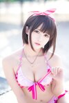 [Cosplay] Eel Feier 鳗鱼霏儿 - Kato Megumi Swimsuit 加藤惠泳装