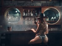 [Cosplay] Yixiao 一笑芳香沁 - Cowboy Leopard Girl 牛仔豹女