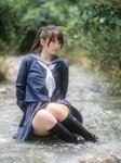 [しずく(原nagisa魔物喵)] - 川で水遊び