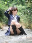 [しずく(原nagisa魔物喵)] - 川で水遊び