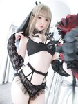 [Cosplay] YiXiaoYangZe 一小央泽 - Black Flower Wedding Set 黑花嫁套