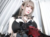 [Cosplay] YiXiaoYangZe 一小央泽 - Black Flower Wedding Set 黑花嫁套