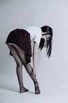 [Cosplay] Qiyuemiaozi 七月喵子 - JK Black Silk jk黑丝