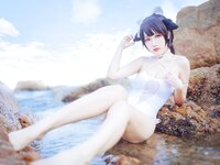 [Cosplay] Bu Dai Mao 不呆猫 & Lishi 抖娘 - Mastiff Beach Swimsuit 獒犬海边泳装