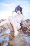 [Cosplay] Bu Dai Mao 不呆猫 & Lishi 抖娘 - Mastiff Beach Swimsuit 獒犬海边泳装
