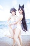 [Cosplay] Bu Dai Mao 不呆猫 & Lishi 抖娘 - Mastiff Beach Swimsuit 獒犬海边泳装