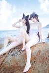 [Cosplay] Bu Dai Mao 不呆猫 & Lishi 抖娘 - Mastiff Beach Swimsuit 獒犬海边泳装
